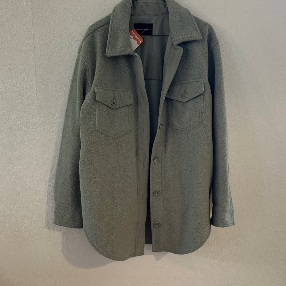 Hilary Radley Olive Green Lightweight Shirt Jacket